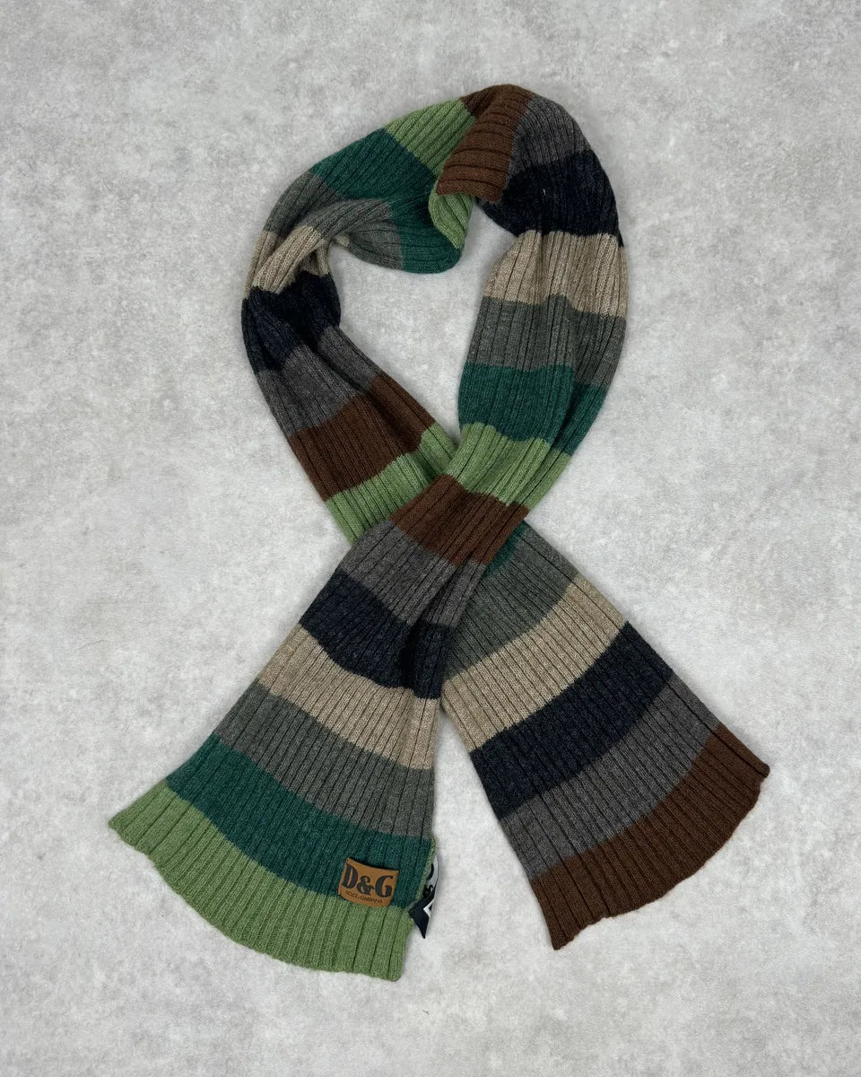 2000s Dolce & Gabbana Green Wool Forest Autumn Scarf FOSQiEg 0