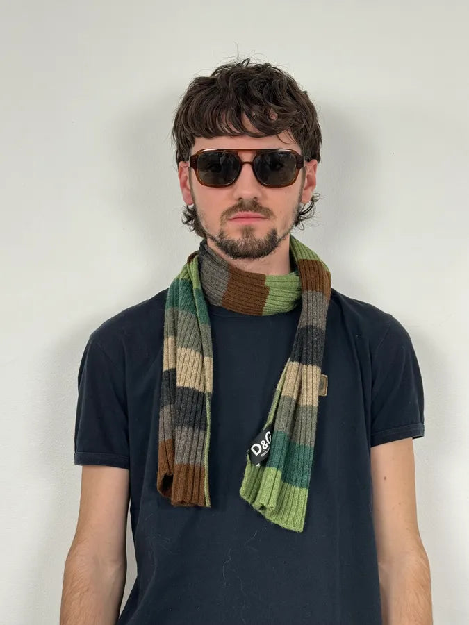 2000s Dolce & Gabbana Green Wool Forest Autumn Scarf FOSQiEg 1