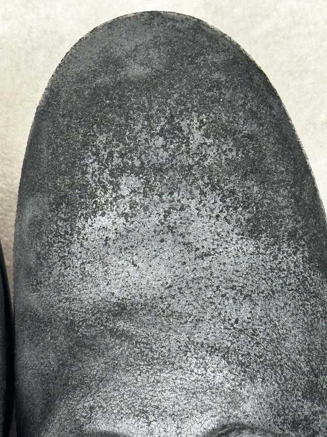 2000s Dolce & Gabbana Grey & Black Wrinkled Effect Leather Low Boots QfKyIjO 3