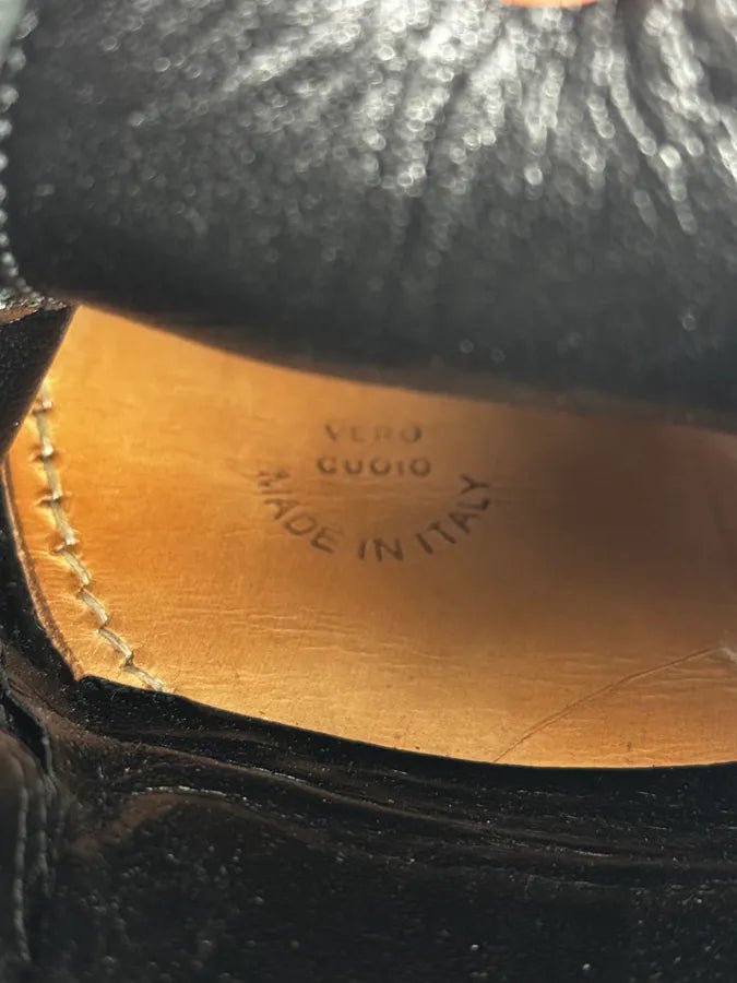 2000s Dolce & Gabbana Grey & Black Wrinkled Effect Leather Low Boots QfKyIjO 7