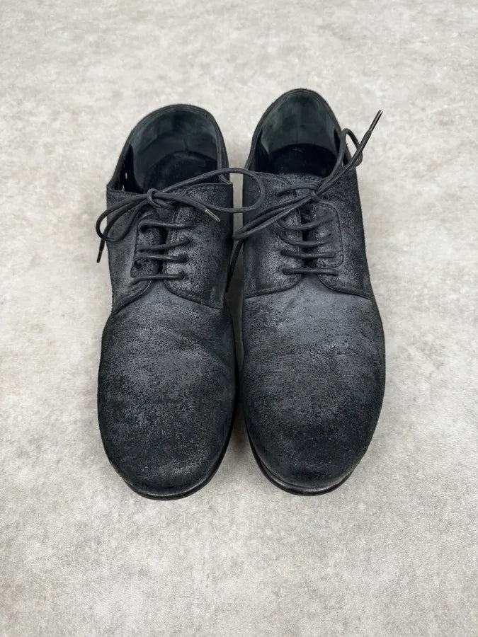 2000s Dolce & Gabbana Grey & Black Wrinkled Effect Leather Low Boots QfKyIjO 2