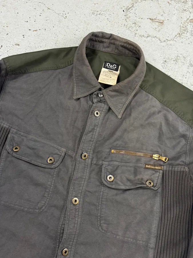 AW2003 Dolce & Gabbana Grey & Green Military Cargo Jacket  tlgXPjA 6