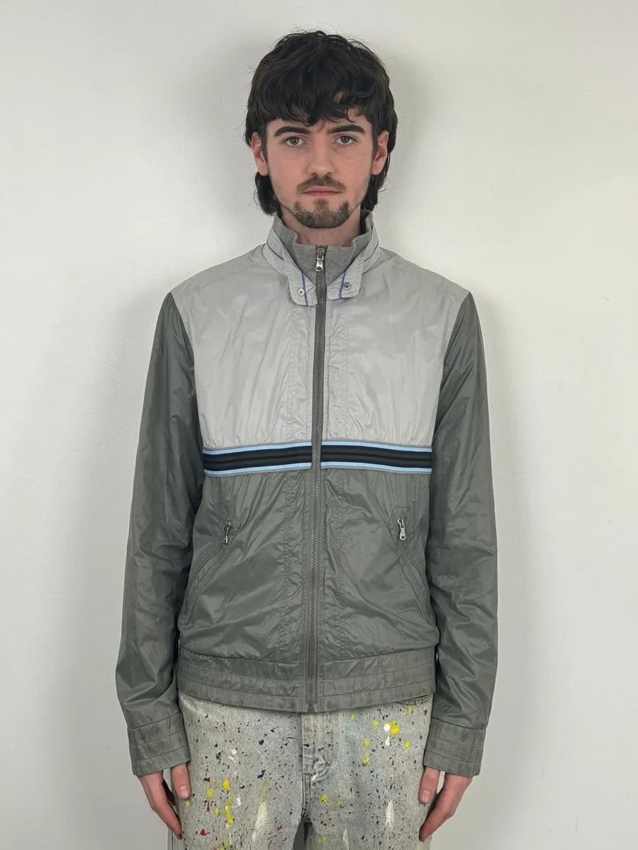 2000s Dolce & Gabbana Grey & Green Windbreaker Jacket zerFCsA 1