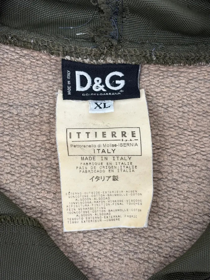 AW2003 Dolce & Gabbana Grey & Olive Logo Zip-up Hoodie  OXLFAAD 10