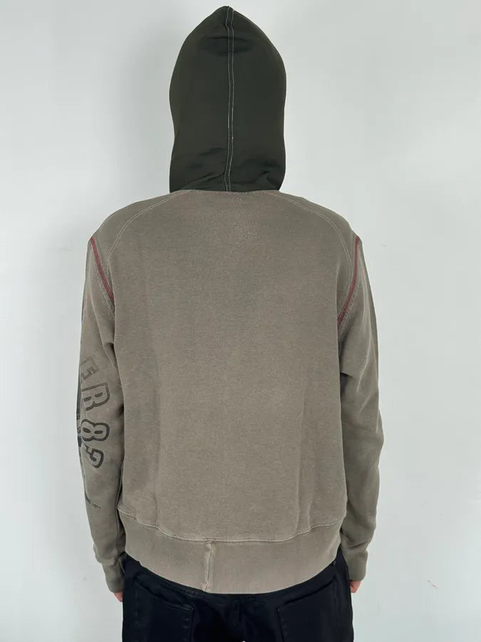 AW2003 Dolce & Gabbana Grey & Olive Logo Zip-up Hoodie  OXLFAAD 2