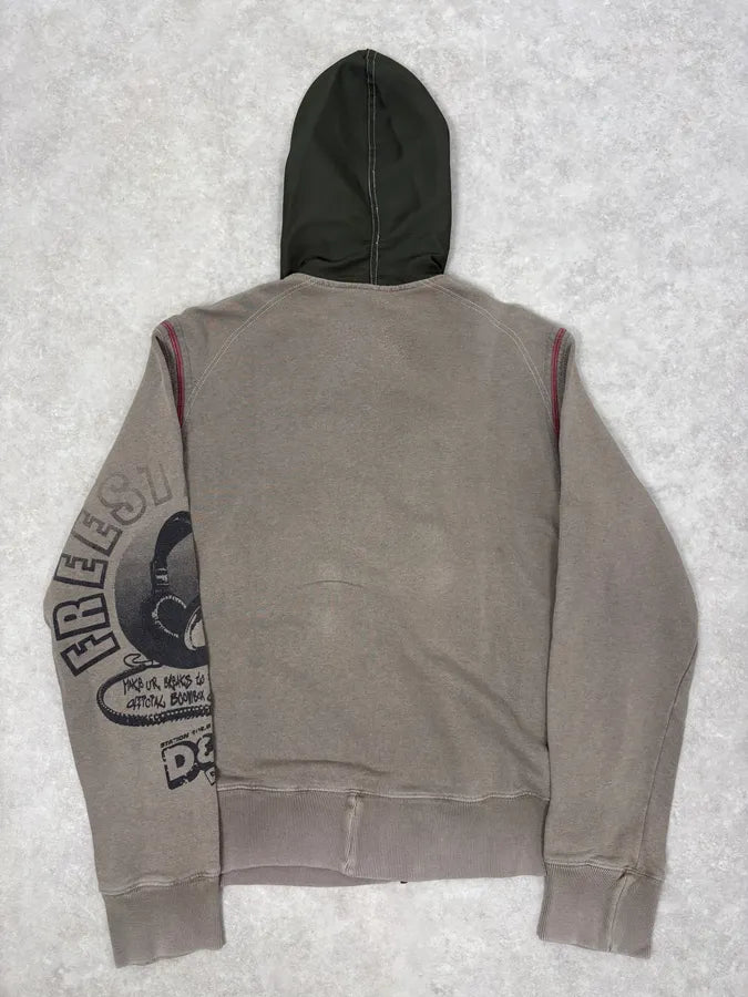 AW2003 Dolce & Gabbana Grey & Olive Logo Zip-up Hoodie  OXLFAAD 5