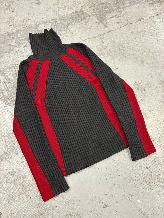 2000s Dolce & Gabbana Grey & Red Turtleneck EApoqUB 3