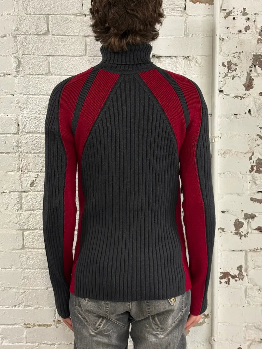 2000s Dolce & Gabbana Grey & Red Turtleneck cydokdh 2