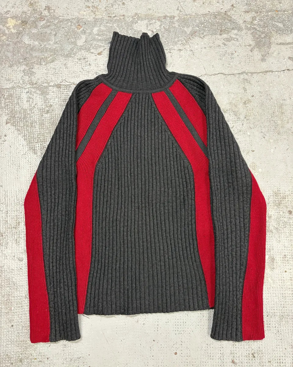 2000s Dolce & Gabbana Grey & Red Turtleneck EApoqUB 0