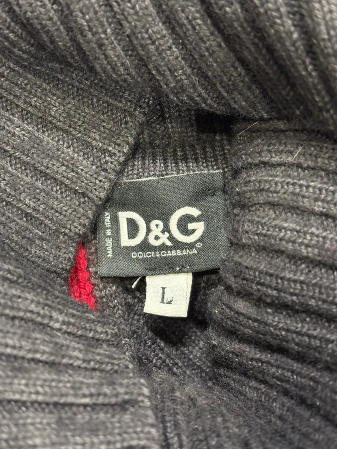 2000s Dolce & Gabbana Grey & Red Turtleneck EApoqUB 6