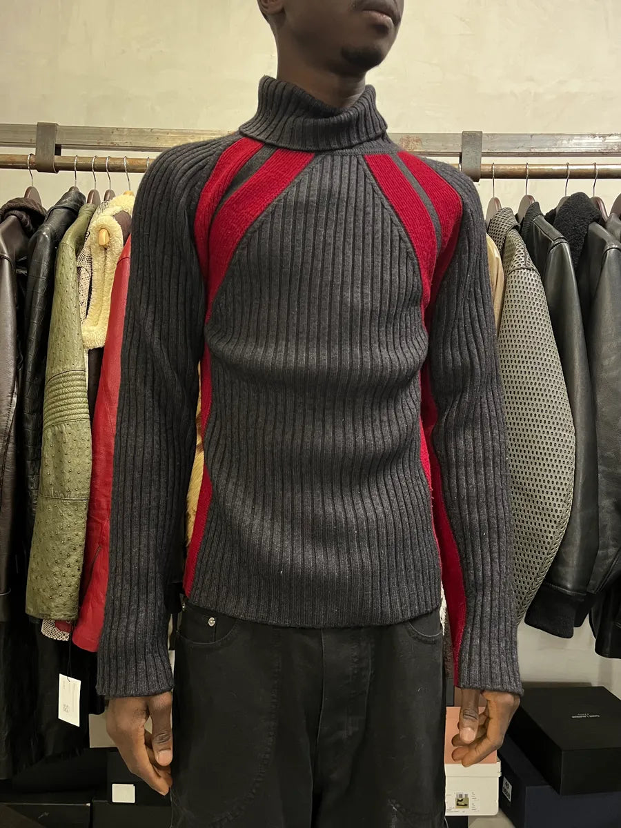 2000s Dolce & Gabbana Grey & Red Turtleneck EApoqUB 1
