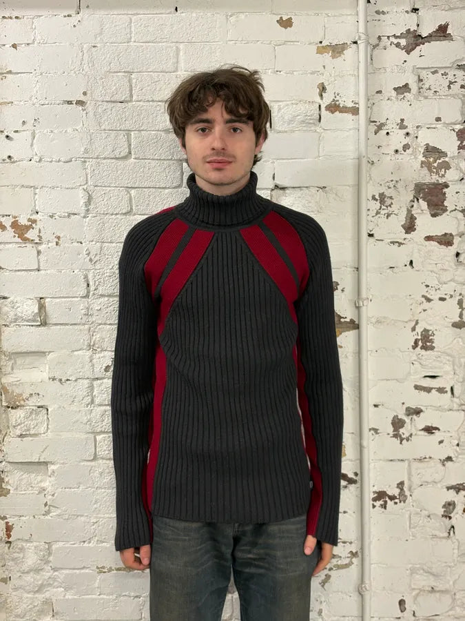 2000s Dolce & Gabbana Grey & Red Turtleneck zuPIbIc 1