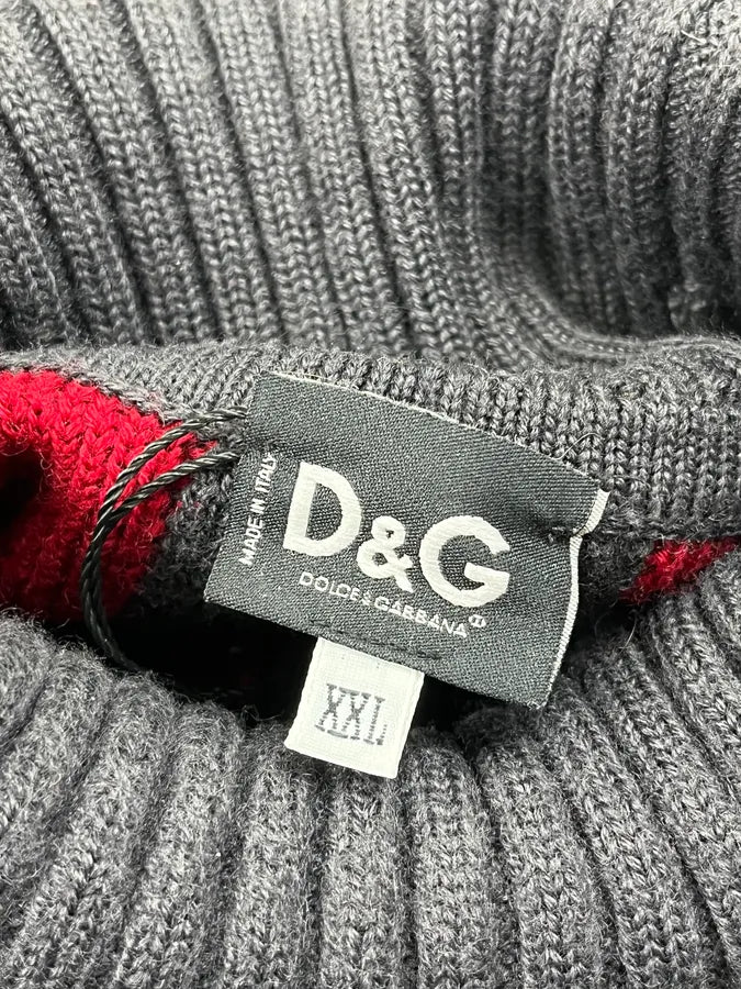 2000s Dolce & Gabbana Grey & Red Turtleneck zuPIbIc 10