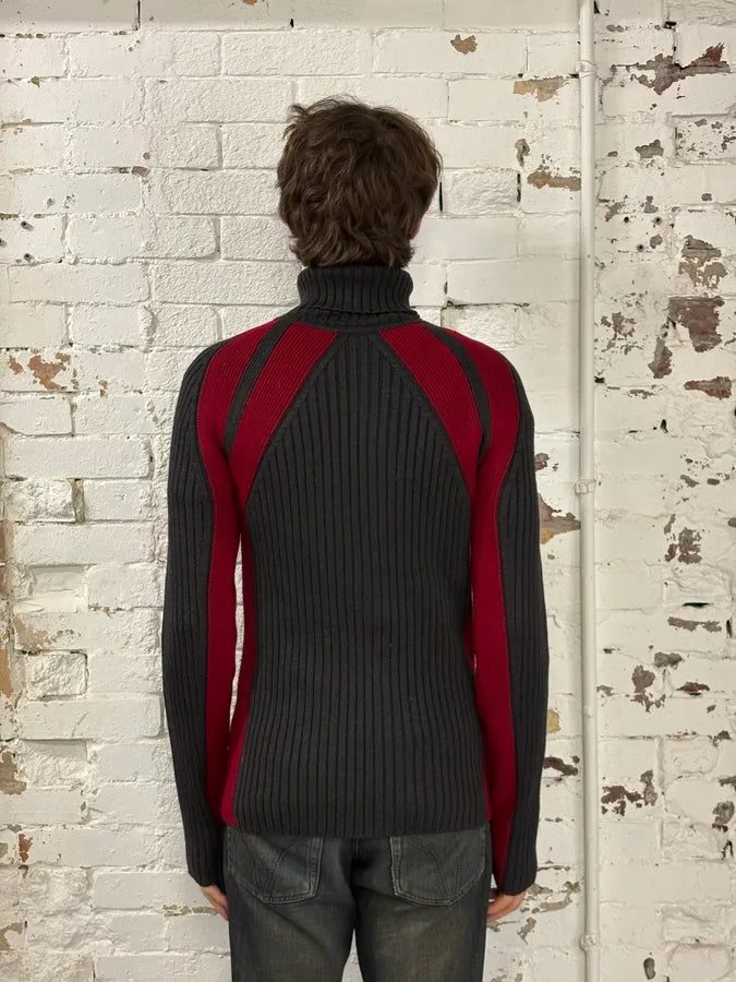 2000s Dolce & Gabbana Grey & Red Turtleneck zuPIbIc 2