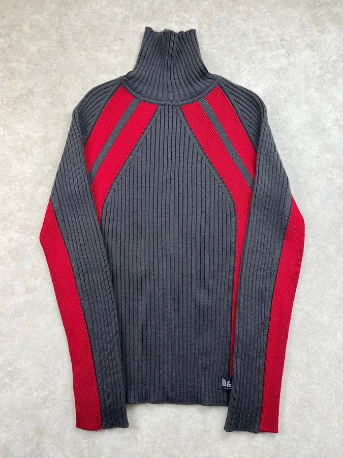 2000s Dolce & Gabbana Grey & Red Turtleneck zuPIbIc 3