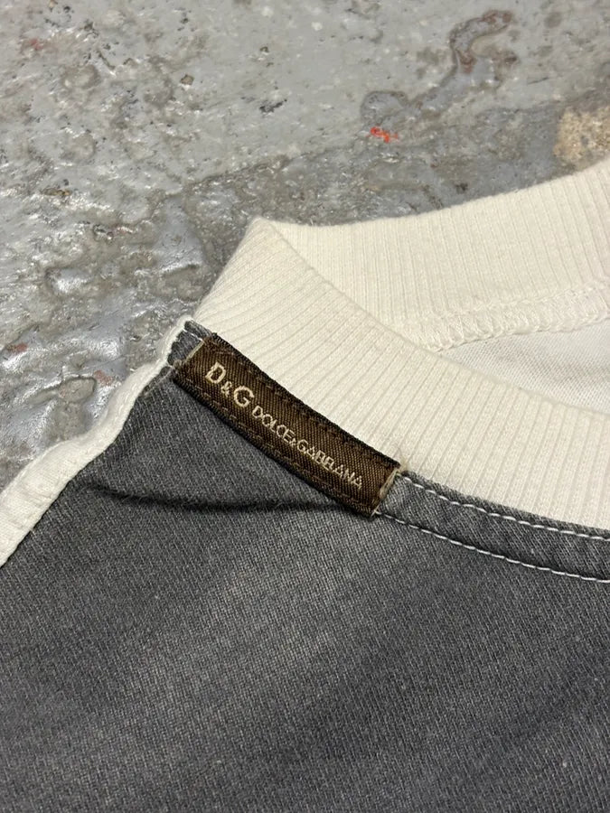 2000s Dolce & Gabbana Grey & White Young Men T-Shirt iJFxicM 7