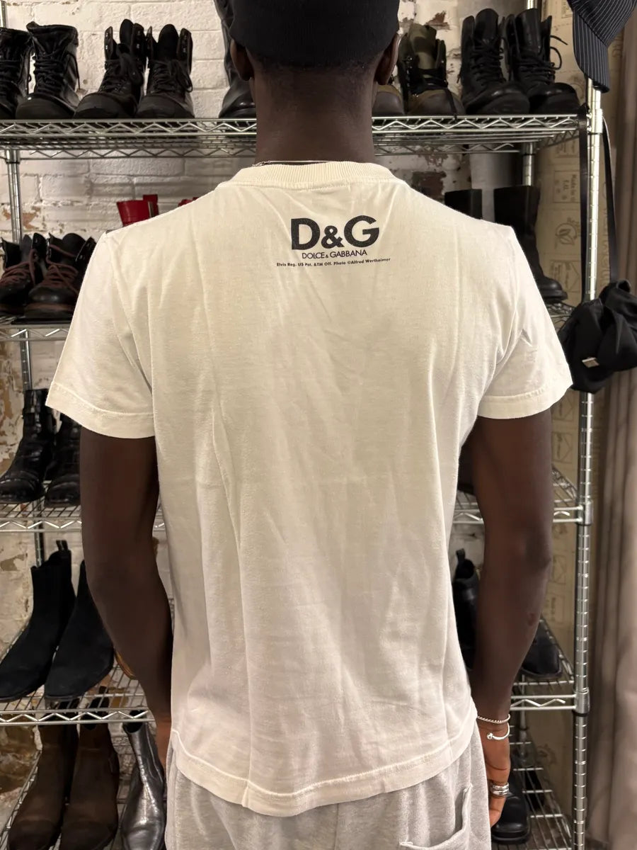 2000s Dolce & Gabbana Grey & White Young Men T-Shirt iJFxicM 2