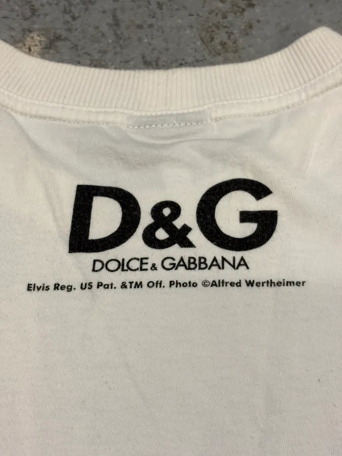2000s Dolce & Gabbana Grey & White Young Men T-Shirt iJFxicM 6