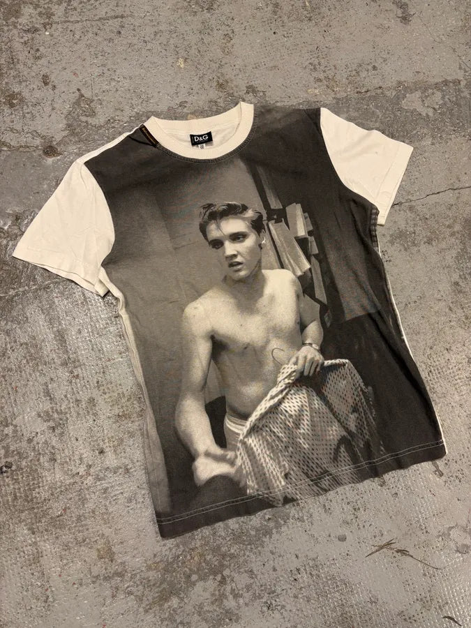 2000s Dolce & Gabbana Grey & White Young Men T-Shirt iJFxicM 3