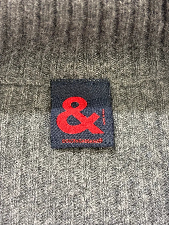 2000s Dolce & Gabbana Grey Wool Zip-Up Sweater rfYHZnU 9