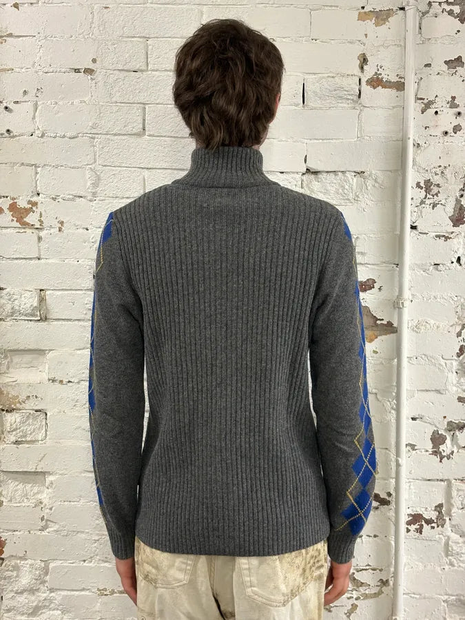 2000s Dolce & Gabbana Grey Wool Zip-Up Sweater rfYHZnU 2