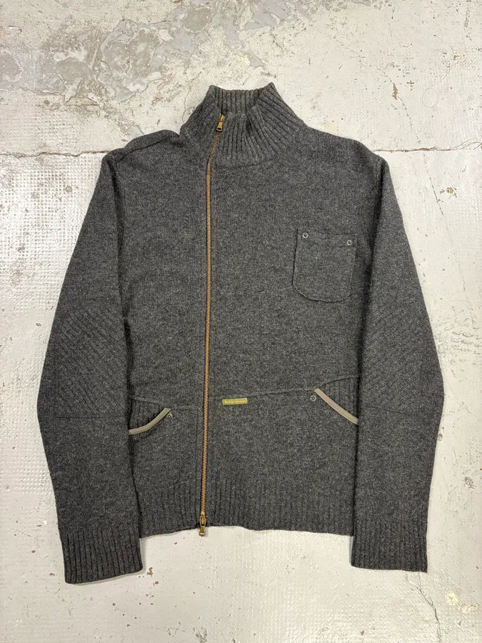 AW2003 Dolce & Gabbana Grey Asymmetrical Wool Cardigan Sweater cnBAcmz 2
