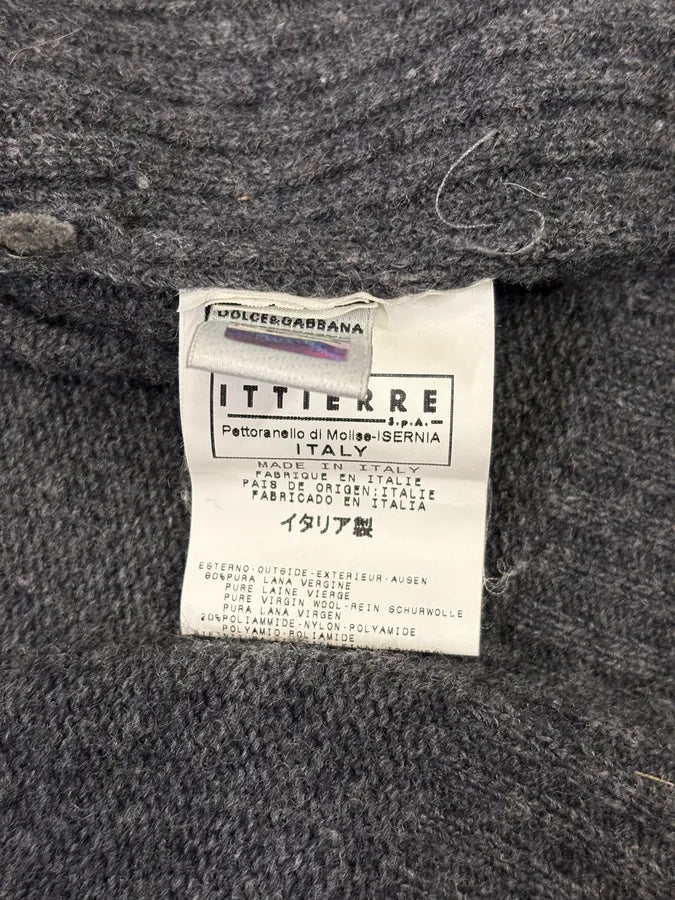 AW2003 Dolce & Gabbana Grey Asymmetrical Wool Cardigan Sweater cnBAcmz 10