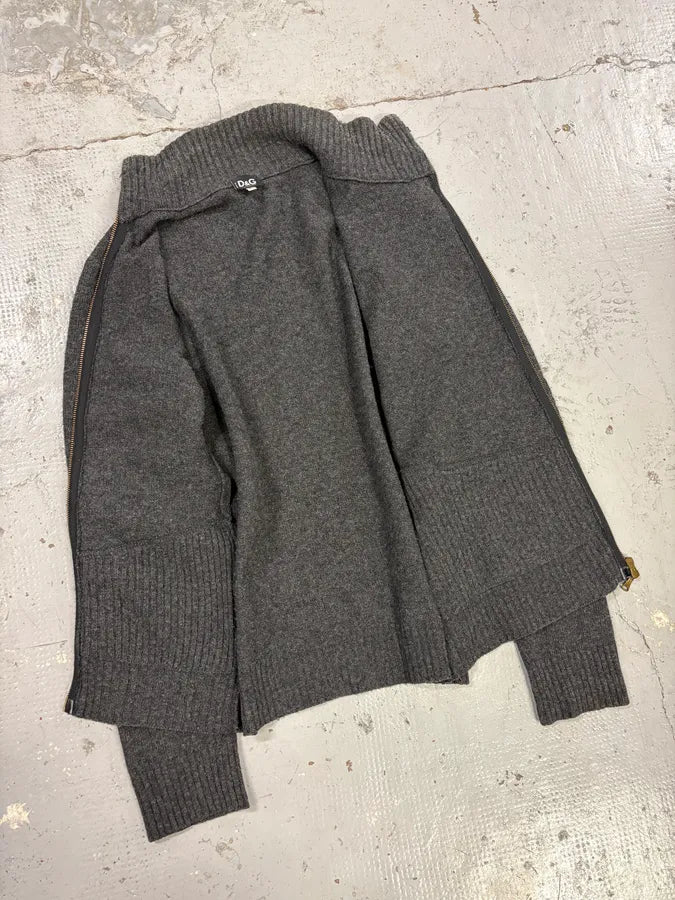 AW2003 Dolce & Gabbana Grey Asymmetrical Wool Cardigan Sweater cnBAcmz 6