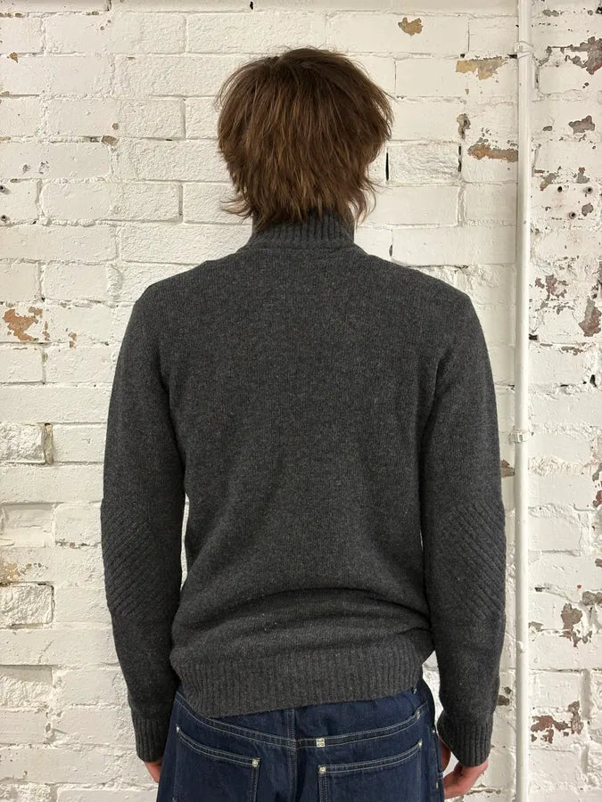 AW2003 Dolce & Gabbana Grey Asymmetrical Wool Cardigan Sweater cnBAcmz 1