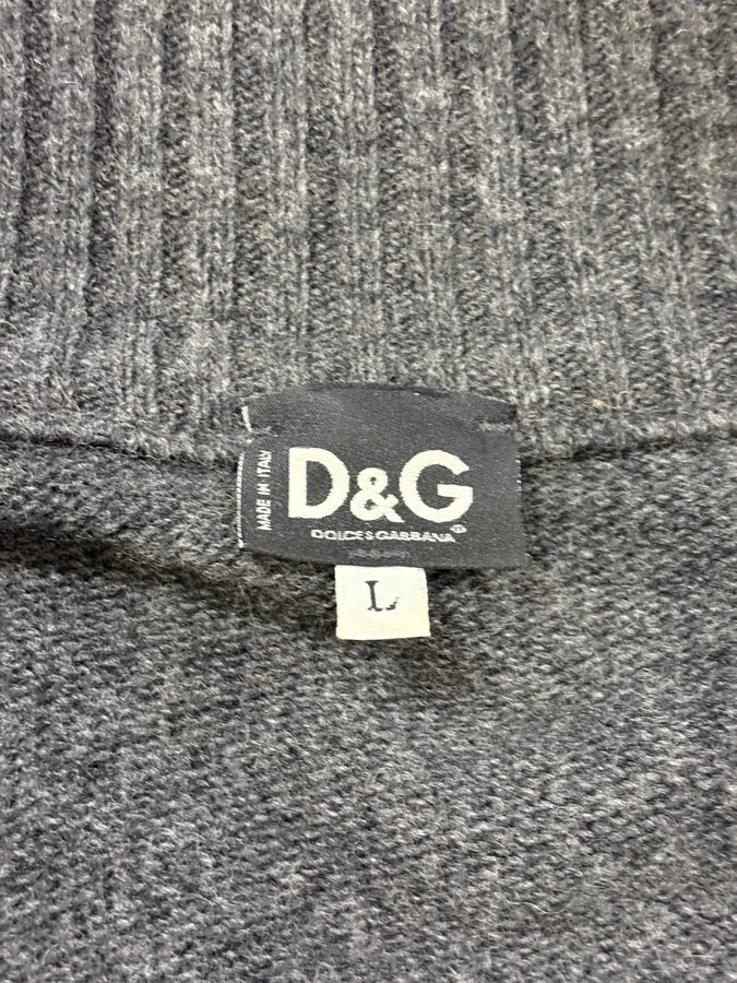 AW2003 Dolce & Gabbana Grey Asymmetrical Wool Cardigan Sweater cnBAcmz 8