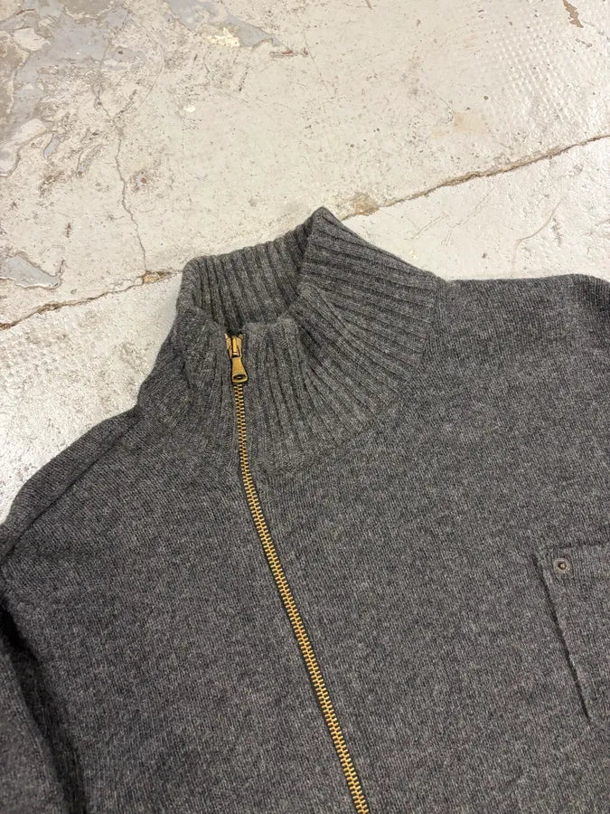 AW2003 Dolce & Gabbana Grey Asymmetrical Wool Cardigan Sweater cnBAcmz 4