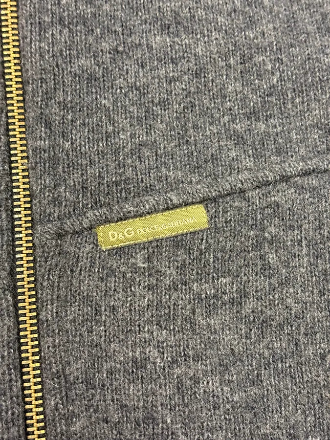 AW2003 Dolce & Gabbana Grey Asymmetrical Wool Cardigan Sweater cnBAcmz 7