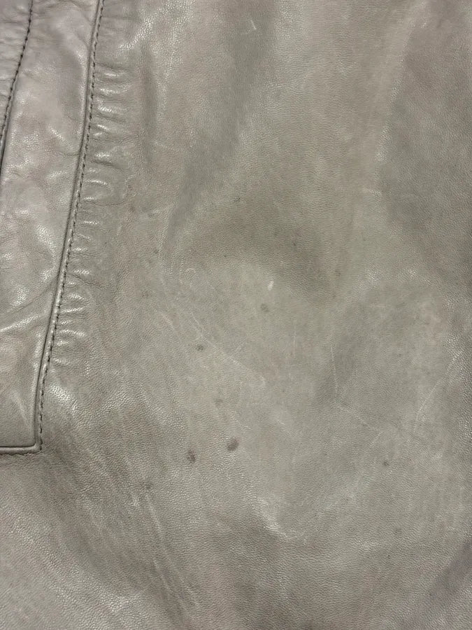 2010s Dolce & Gabbana Grey Biker Minimalist Leather Jacket shnxQZs 11