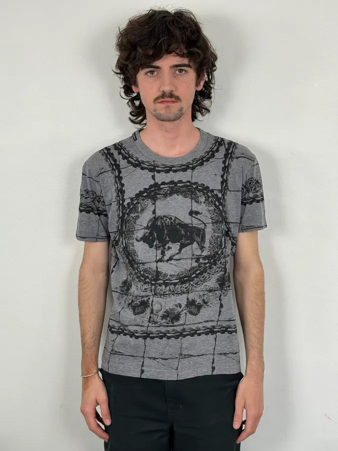 SS2015 Dolce & Gabbana Grey & Black Bull Corrida T-Shirt WNQIaJY 1