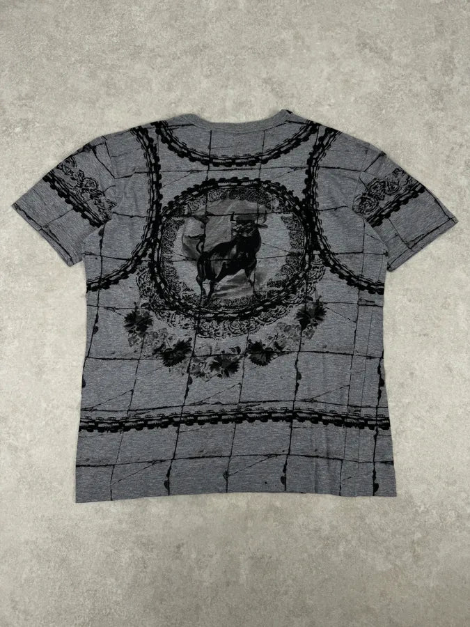 SS2015 Dolce & Gabbana Grey & Black Bull Corrida T-Shirt WNQIaJY 3