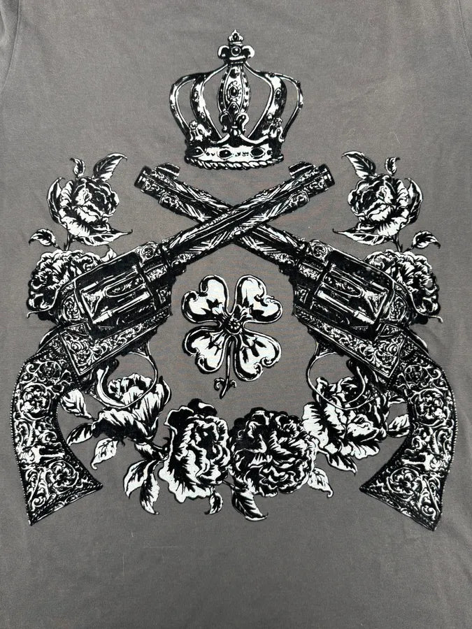 2010s Dolce & Gabbana Grey Baroque Guns T-Shirt pbJHUDu 4
