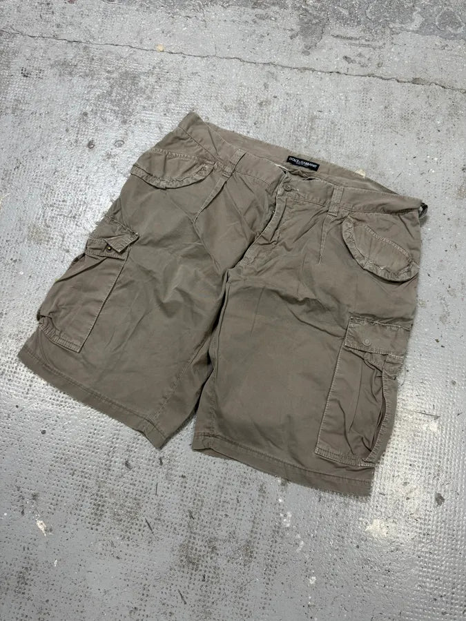 2000s Dolce & Gabbana Grey Beige Cargo Short OwkCYky 4