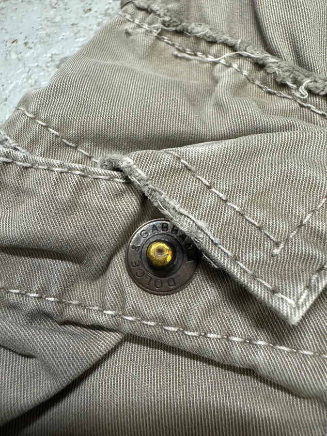 2000s Dolce & Gabbana Grey Beige Cargo Short OwkCYky 7