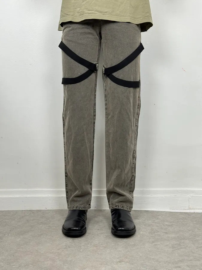 AW2003 Dolce & Gabbana Grey Bondage Pants NwmIRSJ 1