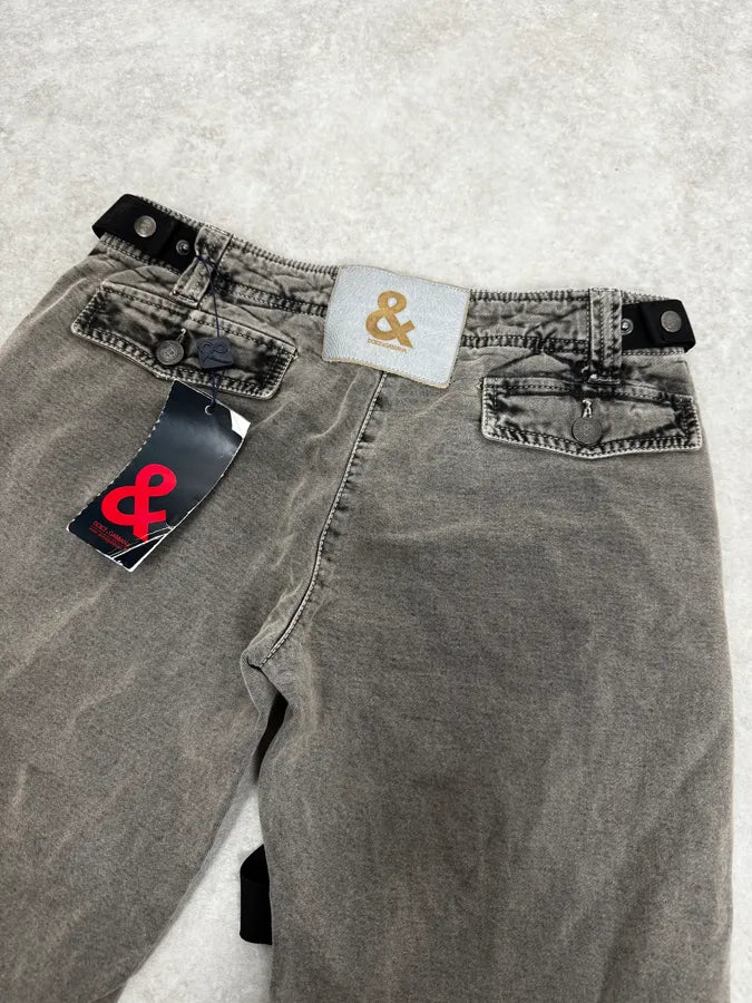 AW2003 Dolce & Gabbana Grey Bondage Pants NwmIRSJ 6