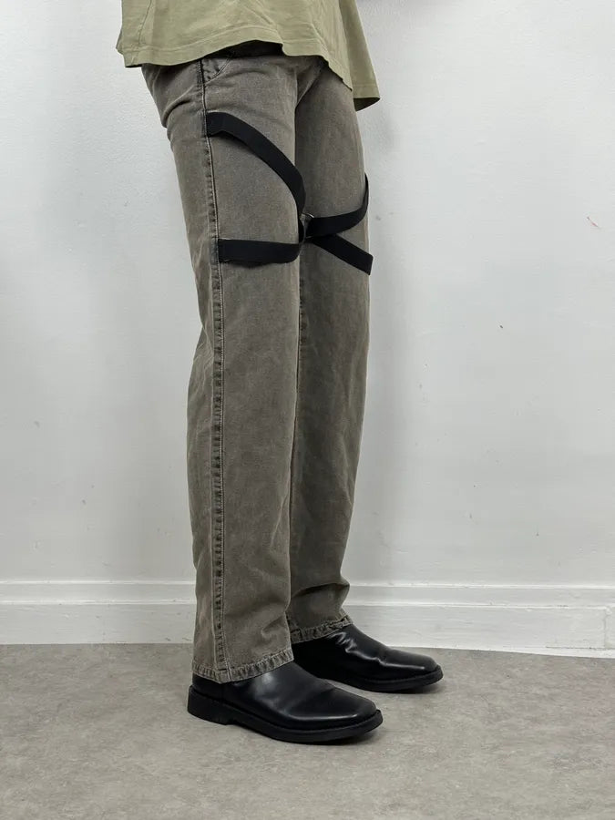 AW2003 Dolce & Gabbana Grey Bondage Pants NwmIRSJ 2