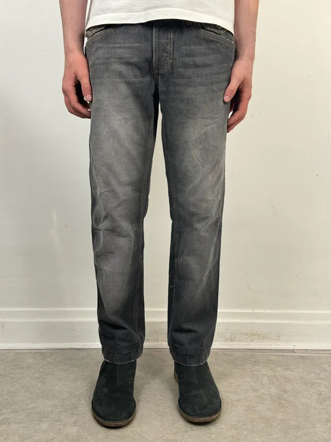 2000s Dolce & Gabbana Grey Bootcut Jeans Denim Leather Patch  CasglgA 1