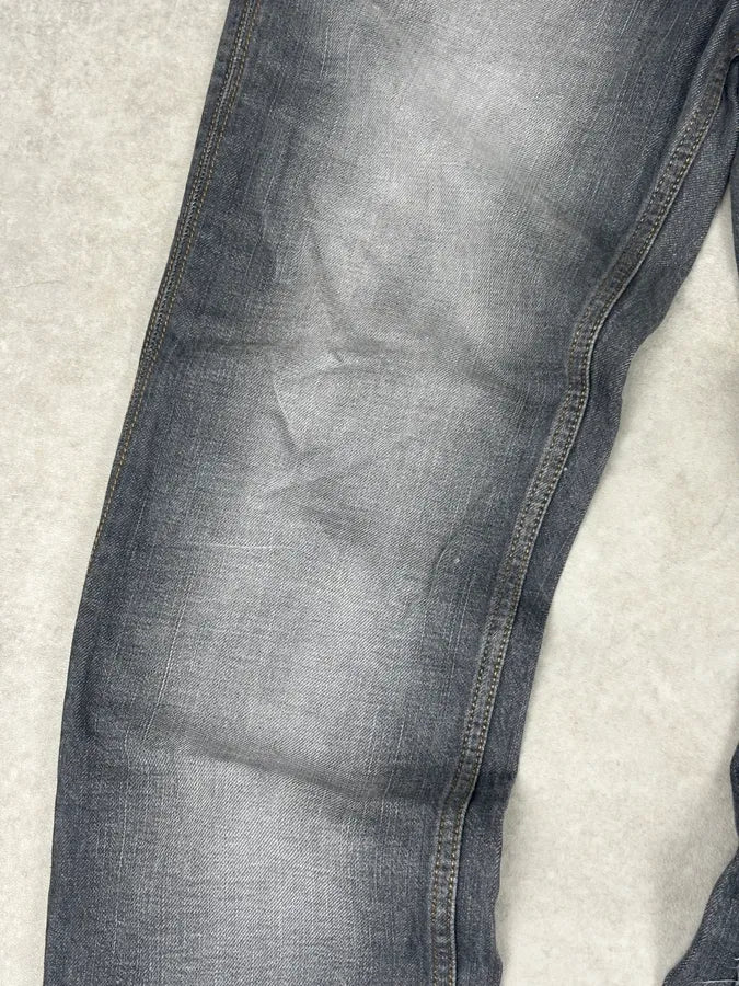 2000s Dolce & Gabbana Grey Bootcut Jeans Denim Leather Patch  CasglgA 9