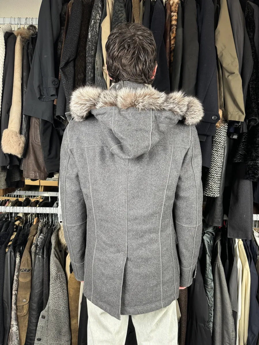 2000s Dolce & Gabbana Grey Caban Rabbit Fur Coat yqHkBhj 4