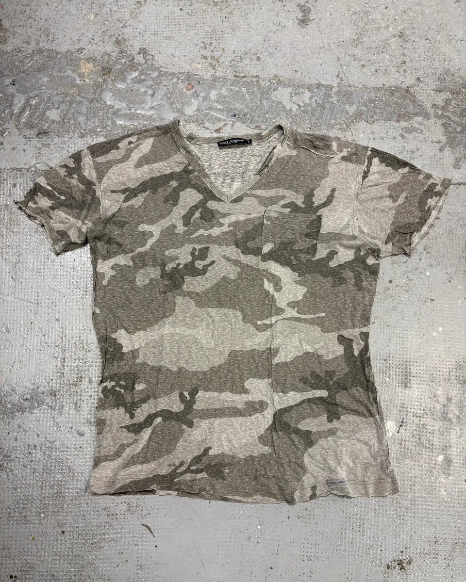 2000s Dolce & Gabbana Grey Camo T-Shirt JPZPCkr 0
