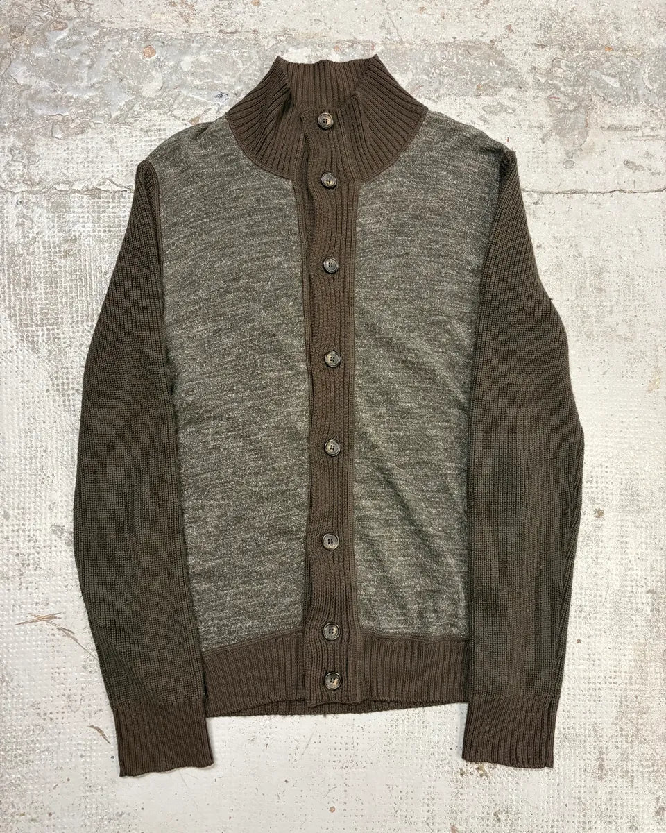 2000s Dolce & Gabbana Grey & Brown Cardigan Sweater kJuQfqt 0