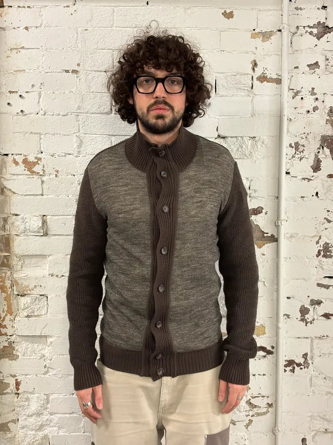 2000s Dolce & Gabbana Grey & Brown Cardigan Sweater kJuQfqt 1