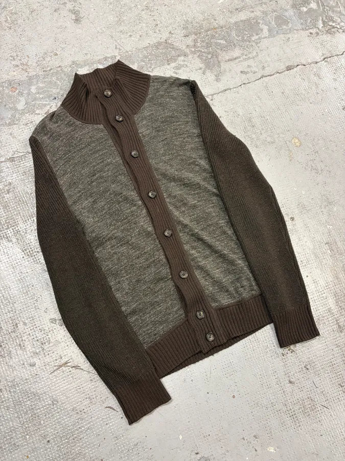 2000s Dolce & Gabbana Grey & Brown Cardigan Sweater kJuQfqt 3