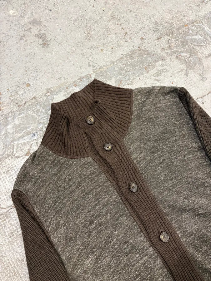 2000s Dolce & Gabbana Grey & Brown Cardigan Sweater kJuQfqt 4