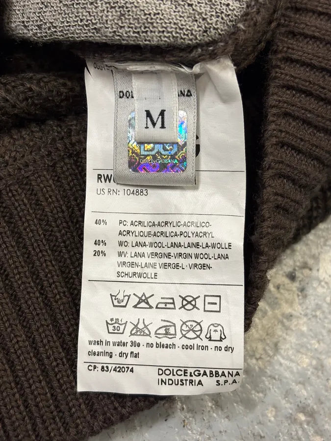 2000s Dolce & Gabbana Grey & Brown Cardigan Sweater kJuQfqt 10